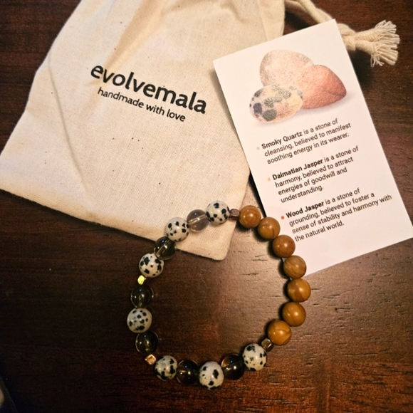 evolve mala Jewelry - Evolve Mala Handmade Gem Stone Stretchable Bracelet NWT
